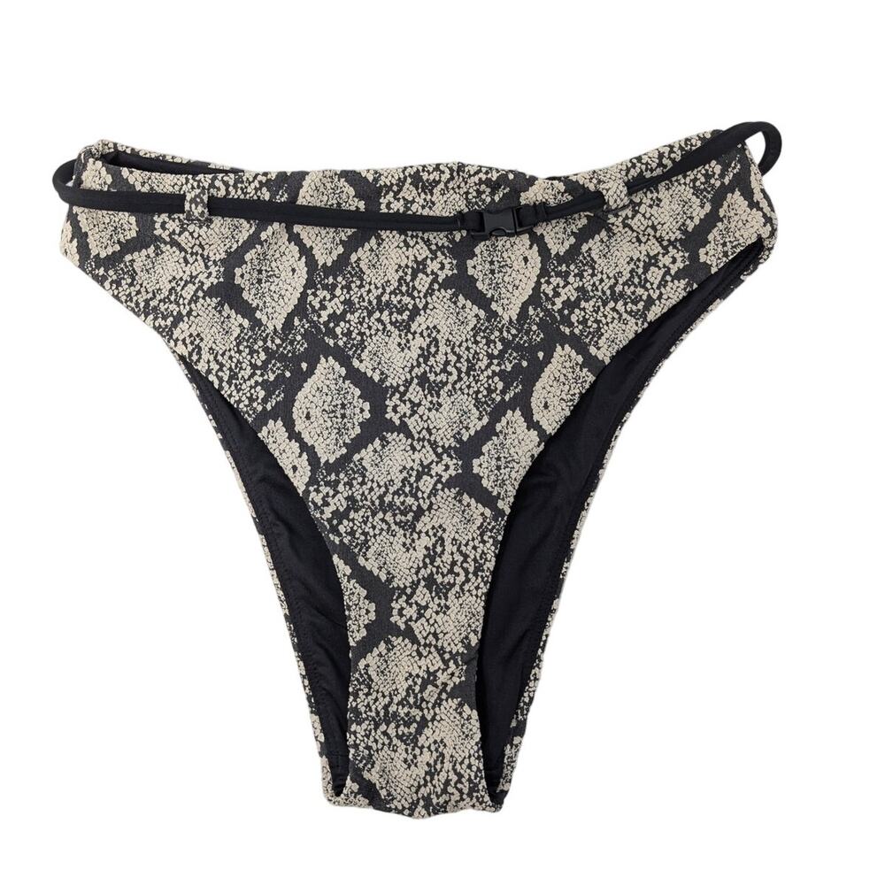 Andie Swim‎ Riviera High Waisted Bottom Bikini Swimsuit Snakeskin Print XS